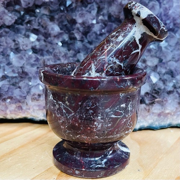 Red zebra jasper mortar and pestle - Last one - Picture 4 of 10